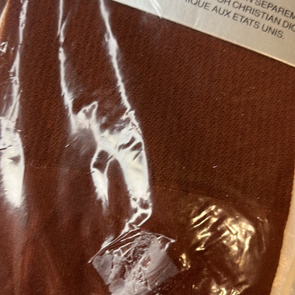 New -Christian Dior Pin Stripe Knee High Sandalfoot Brick Red Stockings-One Size - Picture 5 of 5